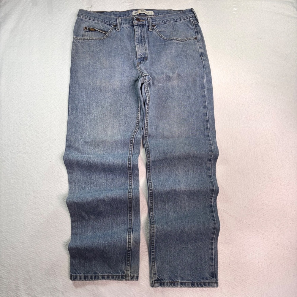 Lee Regular Fit Jeans Light Wash‎ Straight Leg Denim 34x30